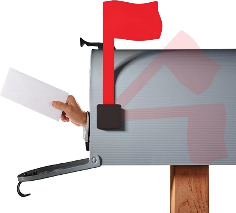 MONNCHA Mailbox Flag Replacement Kit, Universal Acrylic Red Flag Mailbox Flag Sign Upgrade Sinking-Fixed Design with Sticky Pads for Galvanized Steel Mailbox Metal Brick Stone Wood and All Other Surfaces - Image 1